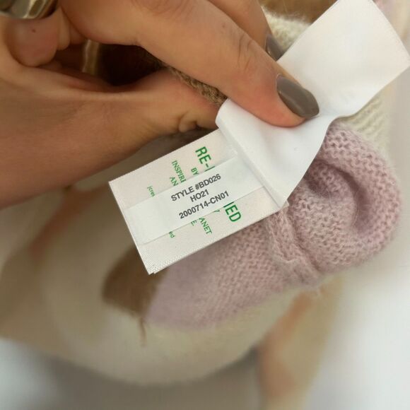 J.crew Womens Pullover Diamond-checked Cropped Crewneck Sweater Size Medium - Picture 10 of 16